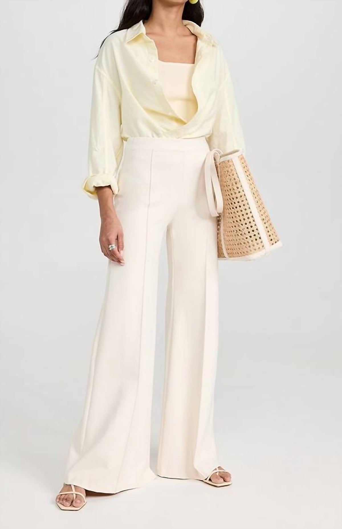 Rosetta Getty - Pintuck Wide Leg Flare Pants
