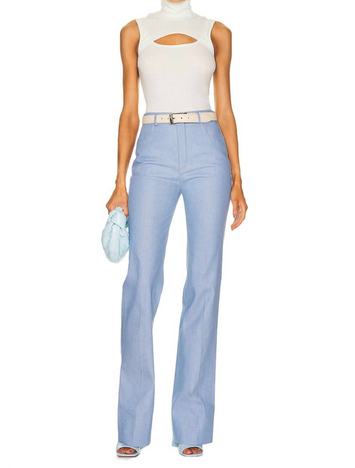 Rosetta Getty - Sleevless Cutout Turtleneck Top
