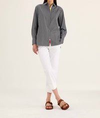 Rosso35 - Long Sleeve Shirt With Pleats In Printed Silk - black - button - down - shirts - clothing