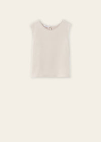 Rosso35 - Rosso Roundneck Sleeveless Top - beige - clothing - polyester