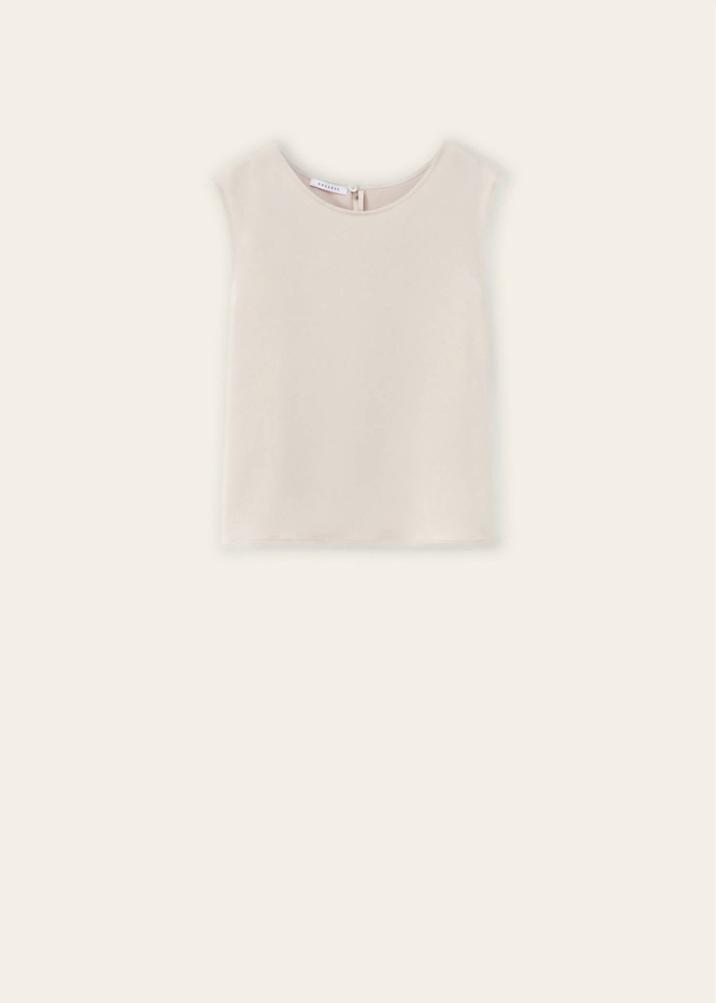 Rosso35 - Rosso Roundneck Sleeveless Top - beige - clothing - polyester