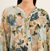 Rosso35 - V - neck Puffed Sleeve Shirt - blouses - clothing - cotton