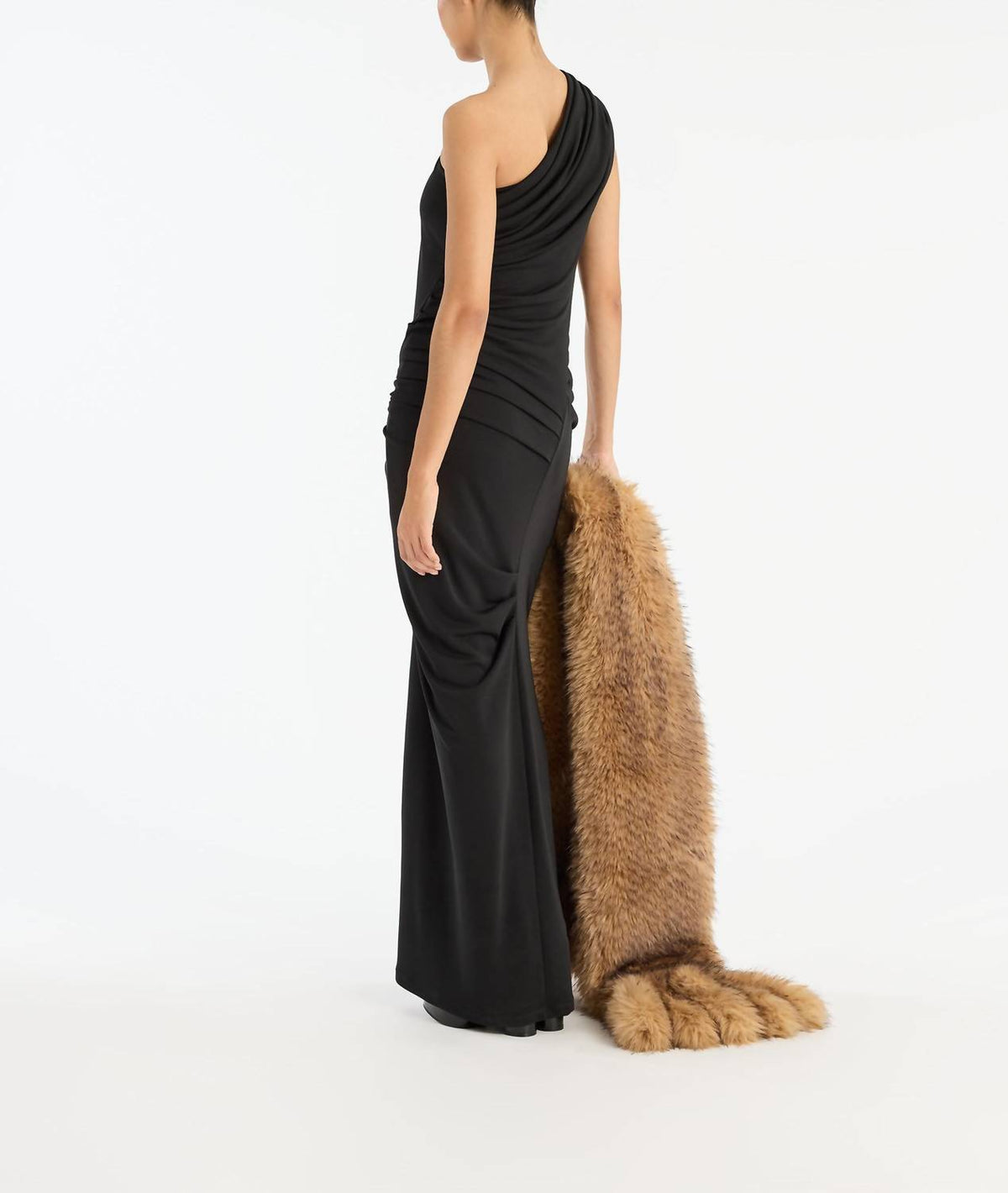 Rotate - Draped One Shoulder Maxi Dress