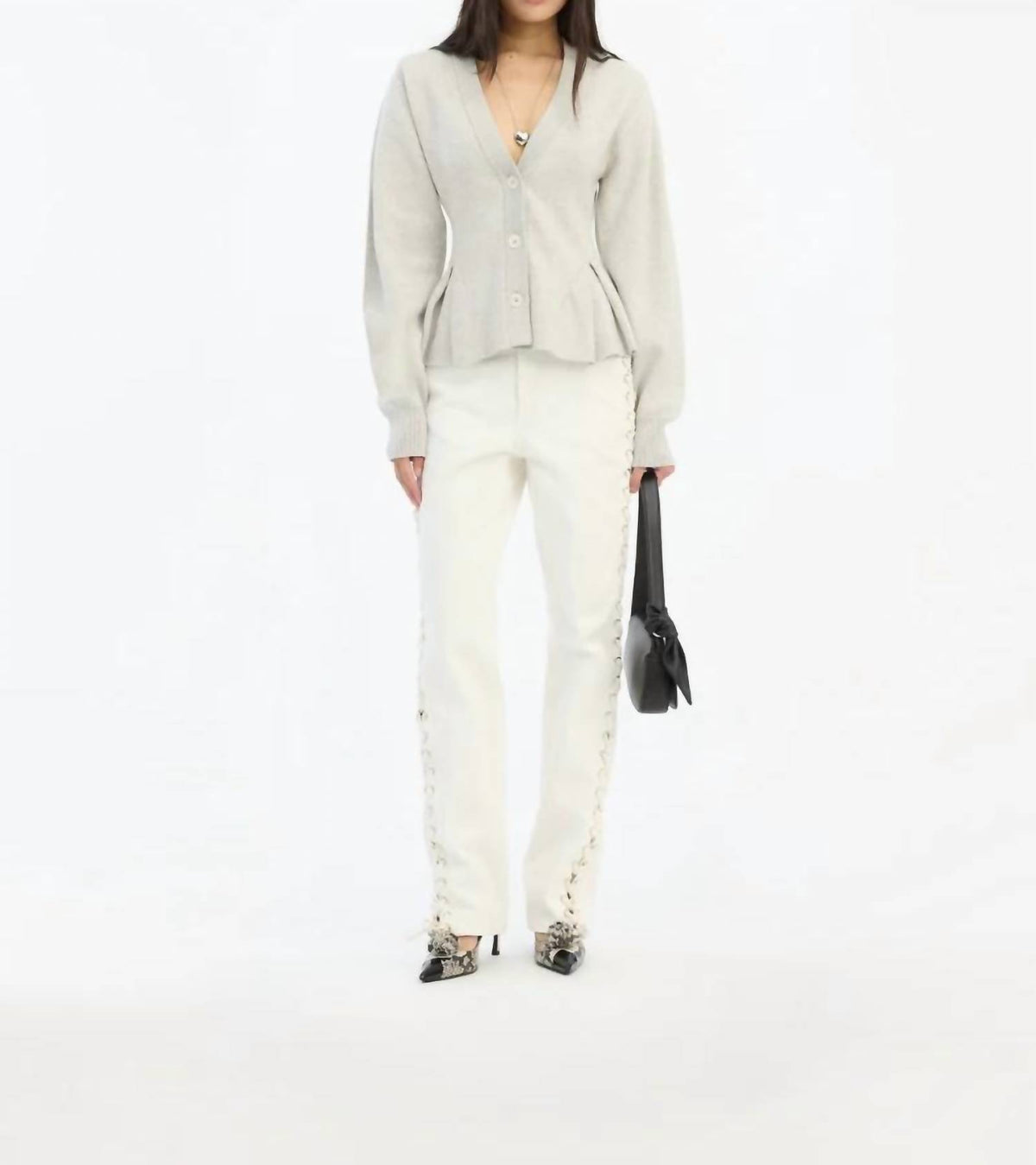 Rotate - Loose Fit Laced Jeans