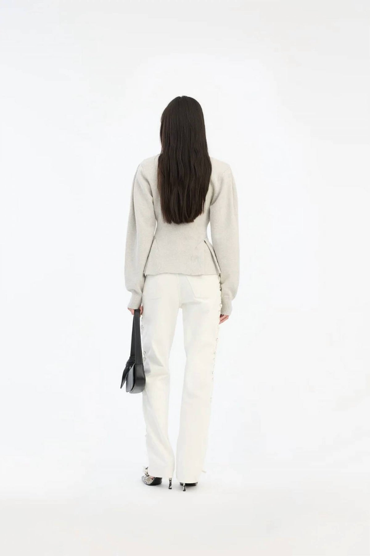 Rotate - Loose Fit Laced Jeans