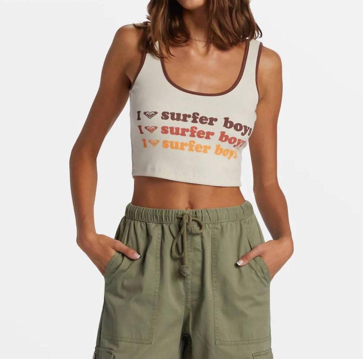 Roxy - I Heart Surfer Boys Crop Top