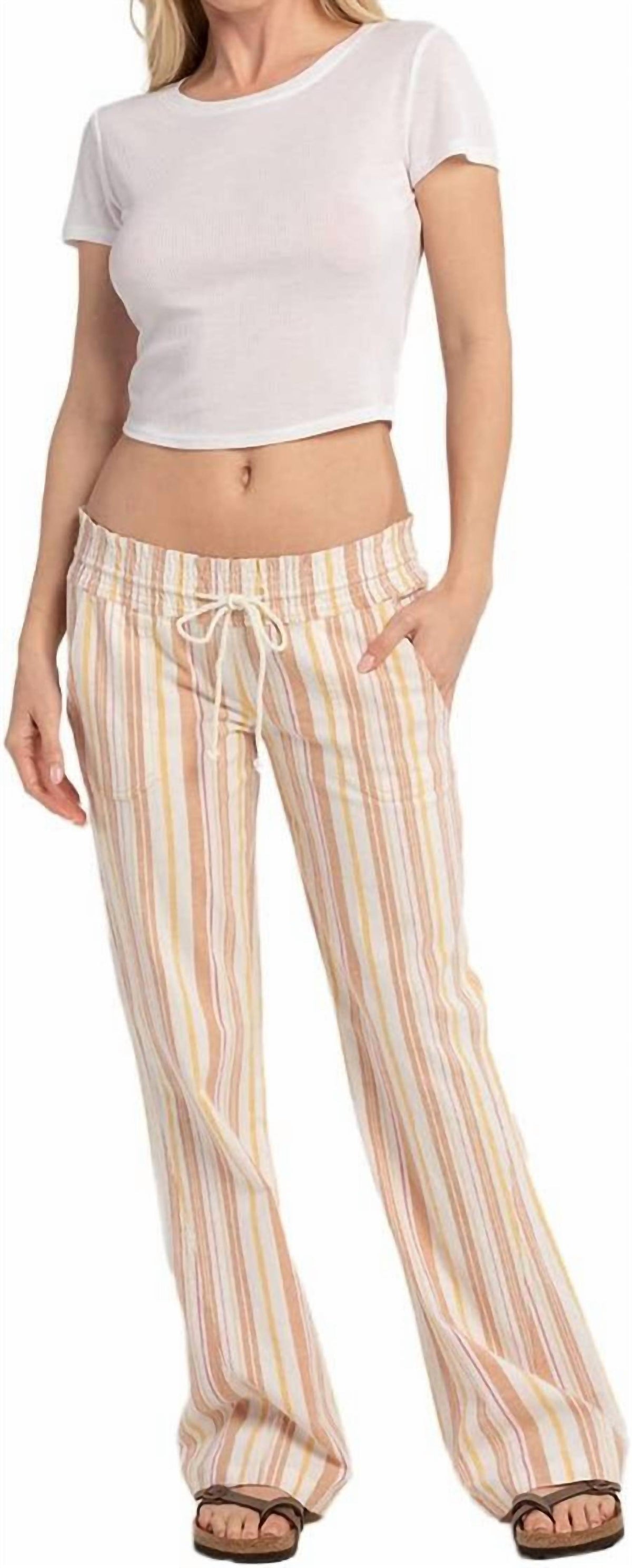 Roxy - Oceanside Flared Yarn-dyed Pants