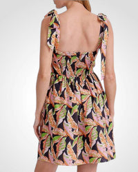 Rubienn - V - neck Tropical Dress - black - clothing - dresses
