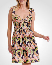 Rubienn - V - neck Tropical Dress - black - clothing - dresses