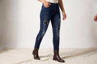 Rubies + Honey - Leopard Patch Skinny Jeans