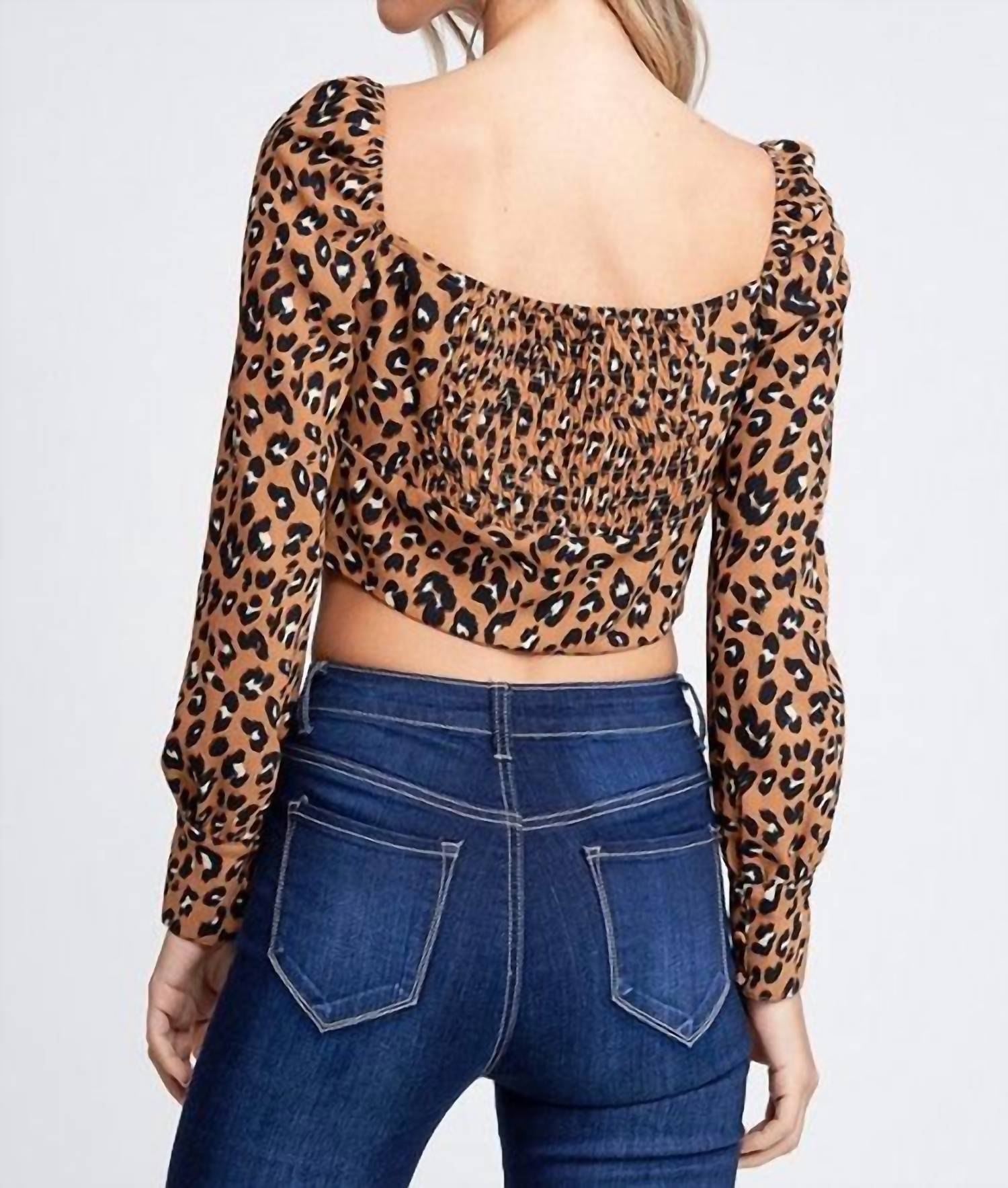 Ruby Lane Boutique - Jacqueline Leopard Crop Top - animal - clothing - crop - tops