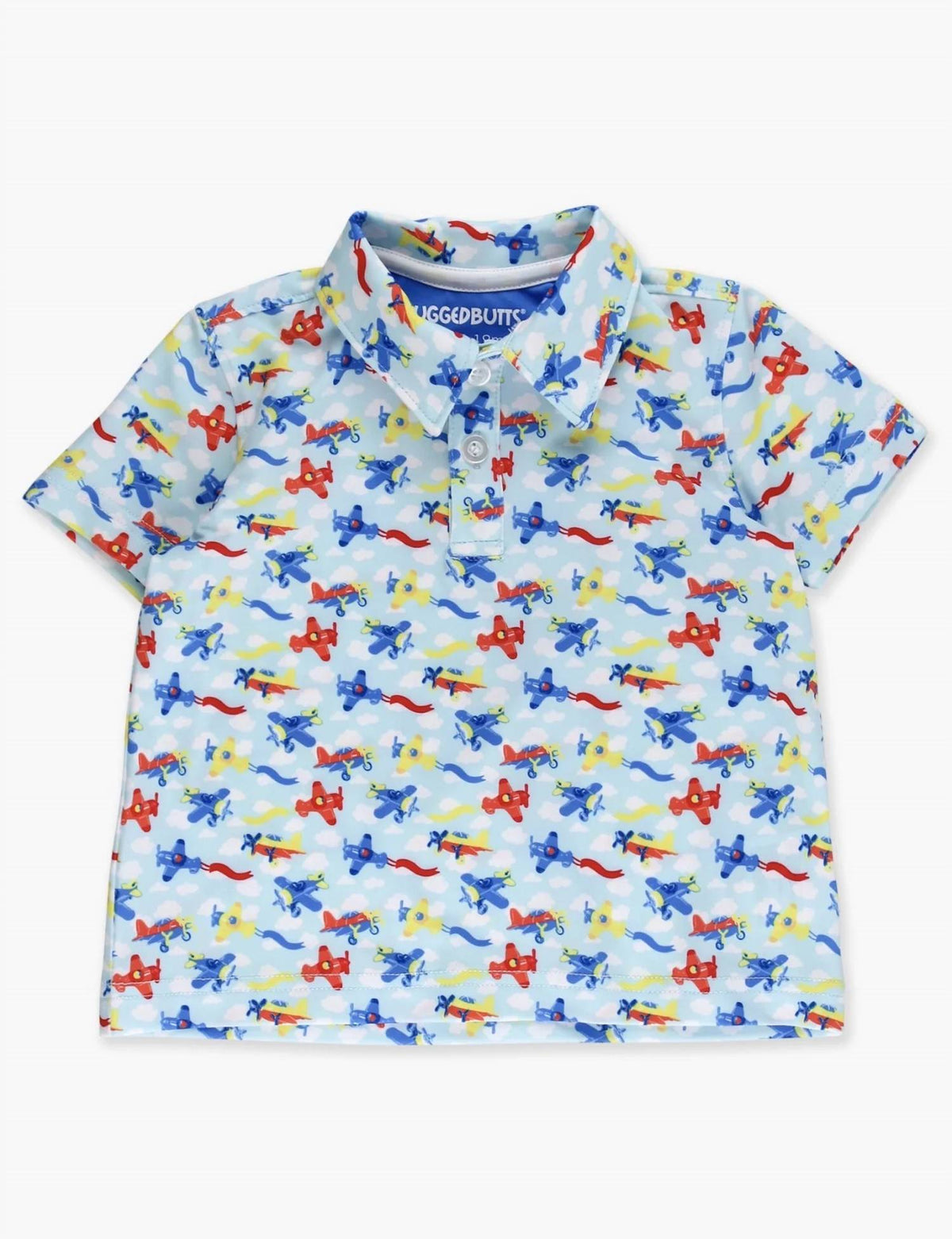 Rufflebutts - Kids Short Sleeve Performance Tiny Plane Polo