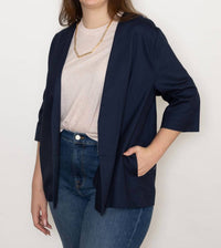 Ruohan - Roti Open Jacket - blue - cardigans - clothing