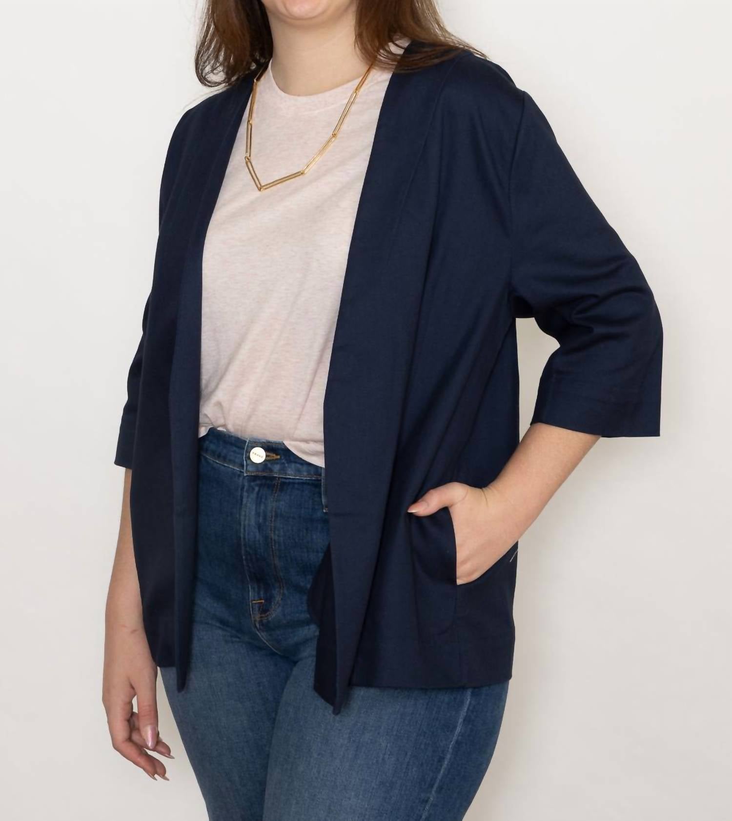 Ruohan - Roti Open Jacket - blue - cardigans - clothing