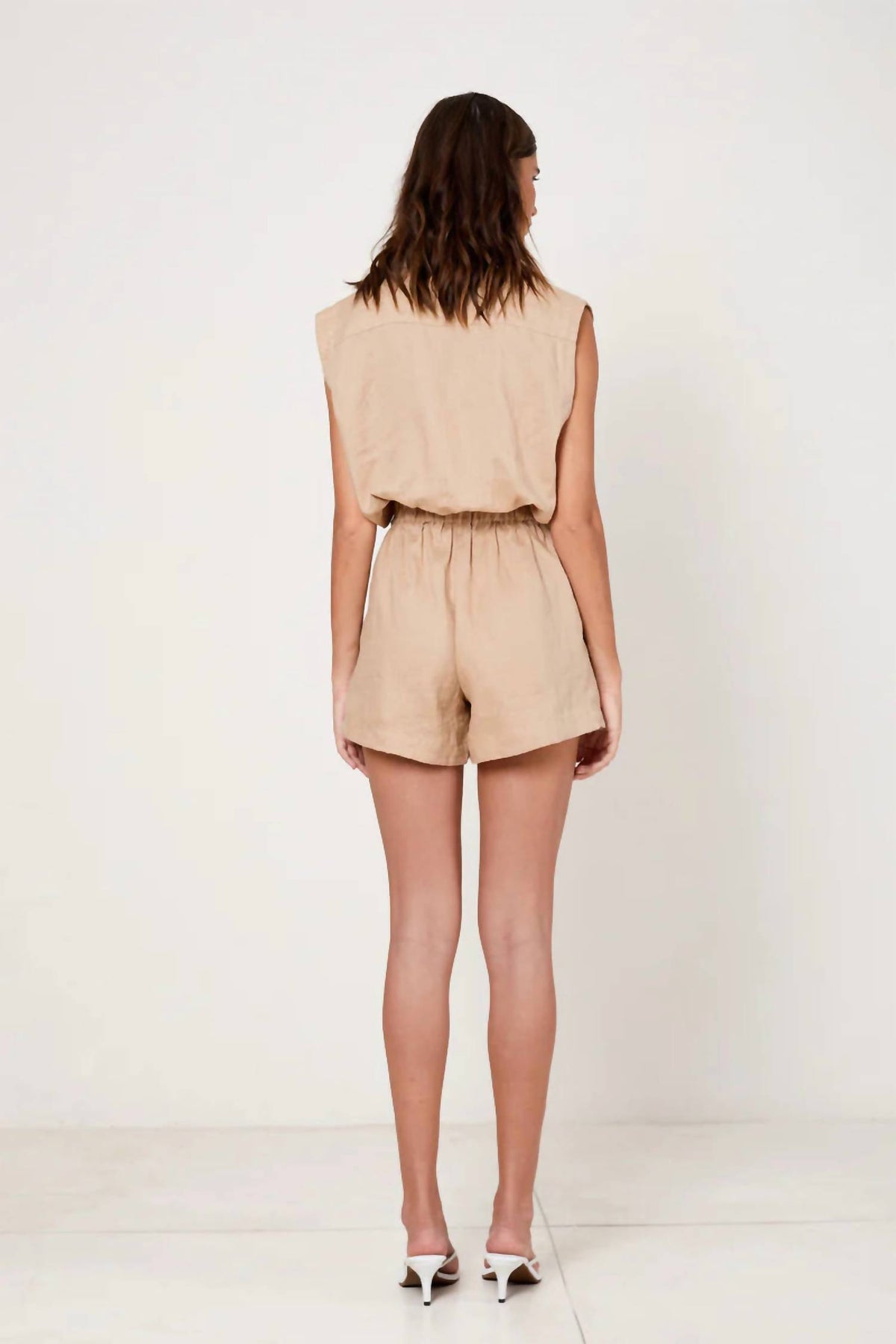 SLEEVELESS DRAWSTRING ROMPER