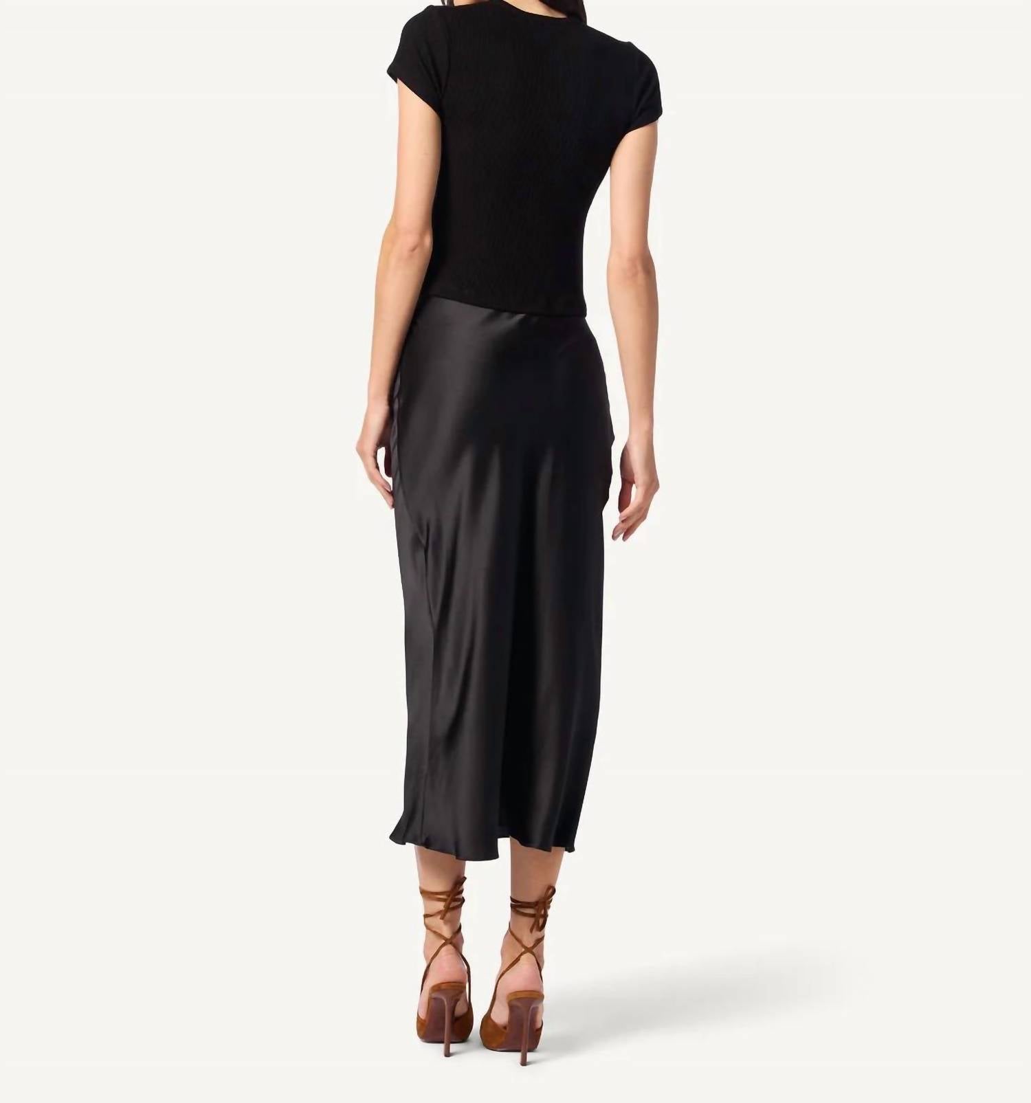 Sablyn - Miranda Bias Cut Pull On Skirt - black - clothing - knee - length - skirts