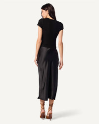 Sablyn - Miranda Bias Cut Pull On Skirt - black - clothing - knee - length - skirts