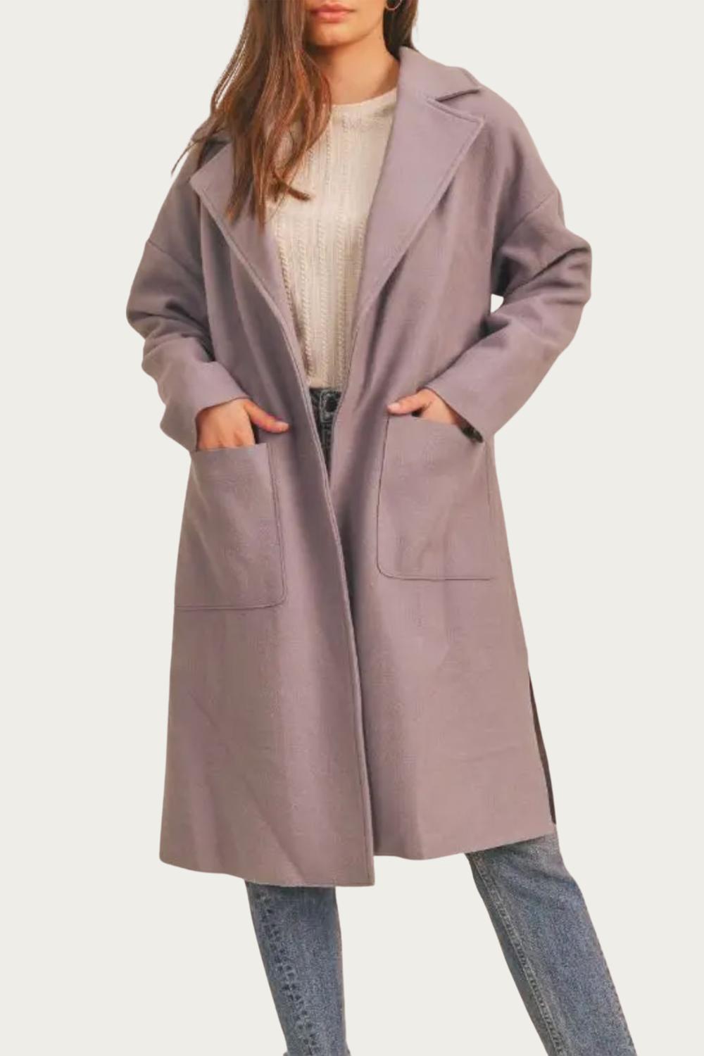 ALL ALONG OPEN-FRONT COAT