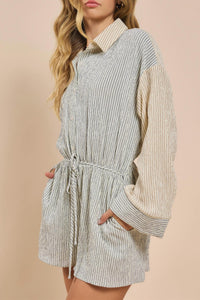 Sadie & Sage - In The Clouds Stripe Romper - clothing - green - jumpsuits