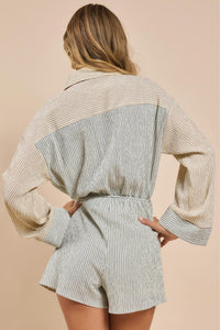 Sadie & Sage - In The Clouds Stripe Romper - clothing - green - jumpsuits