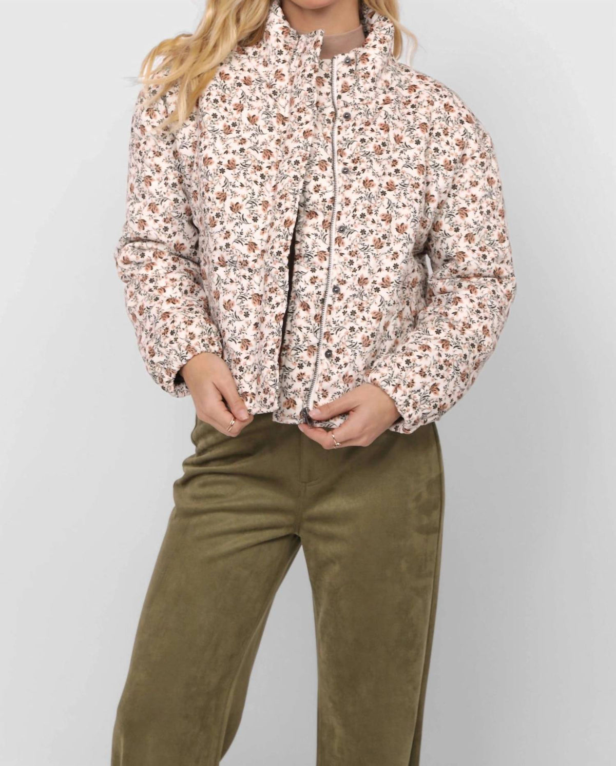 Sadie & Sage - Just Looking Floral Cord Jacket