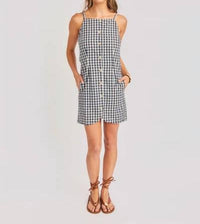 Sadie & Sage - Mustang Gingham Buttoned Mini Dress