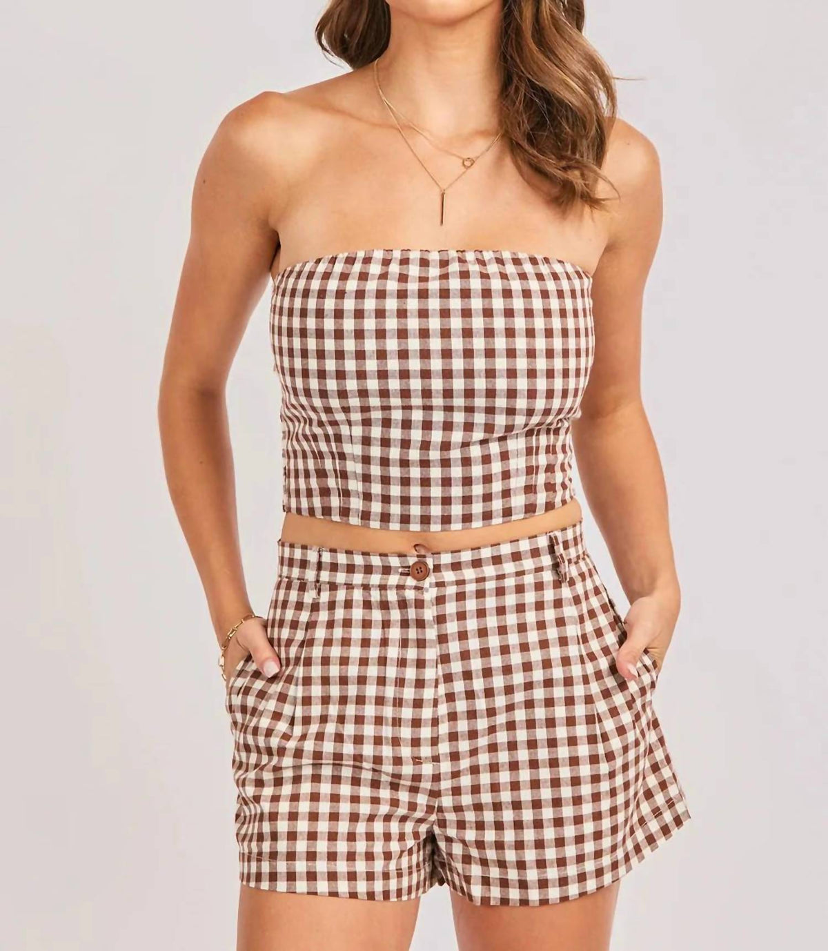 Sadie & Sage - MUSTANG GINGHAM TUBE TOP