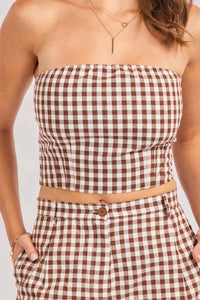 Sadie & Sage - MUSTANG GINGHAM TUBE TOP