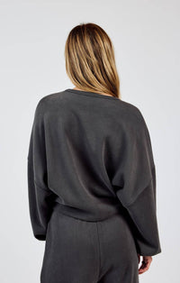 Sadie & Sage - Relaxed Stay Crewneck Knit Top - clothing - cotton - blend - grey