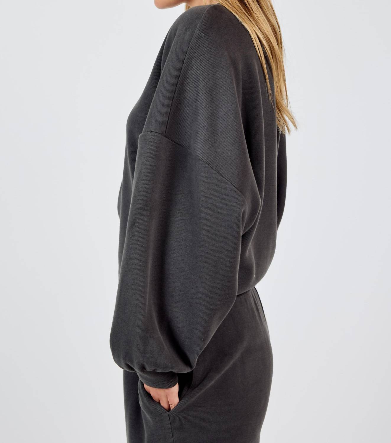 Sadie & Sage - Relaxed Stay Crewneck Knit Top - clothing - cotton - blend - grey