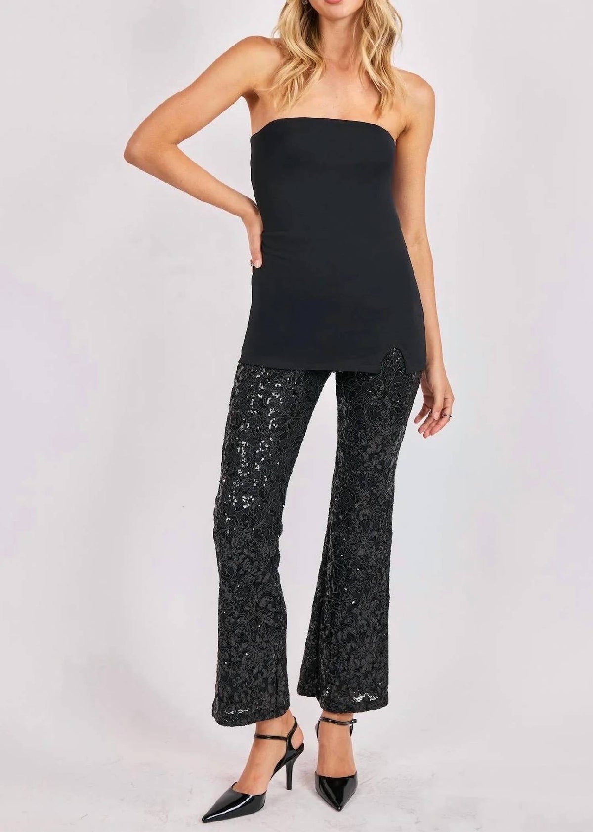 Sadie & Sage - Stardom Strapless Sequin Jumpsuit