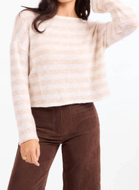Sadie & Sage - Striped Brushed Crewneck Top