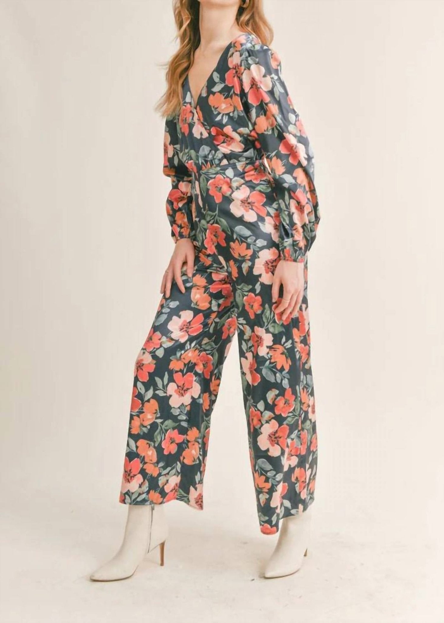 Sadie & Sage - Style Icon Jumpsuit - blue - clothing - floral