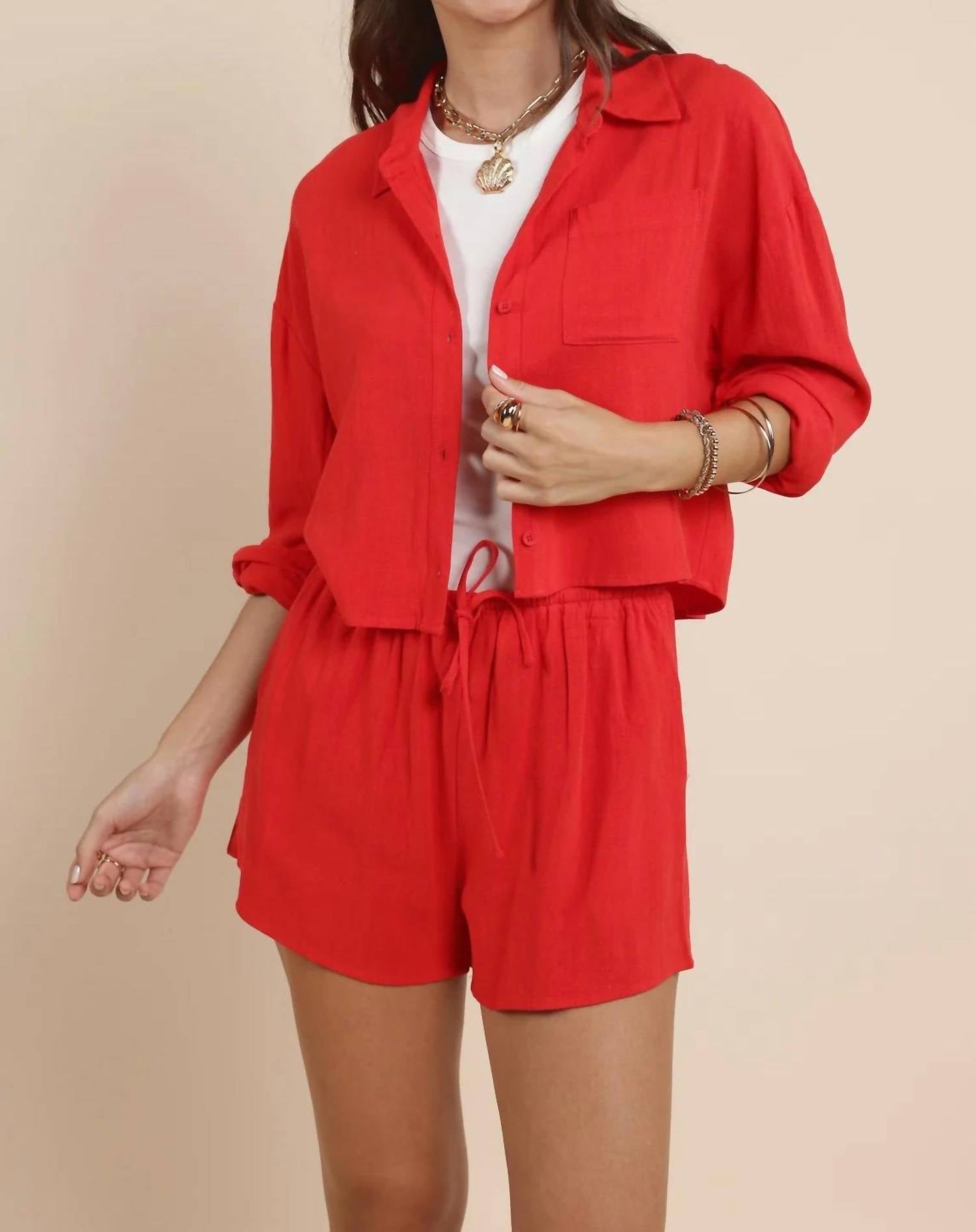 Sadie & Sage - Sugarloaf Loose Button Down Shirt - button - down - shirts - clothing - rayon