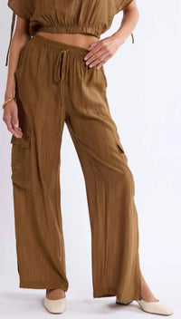 Sage The Label - Light A Fire Crinkled Cargo Pants