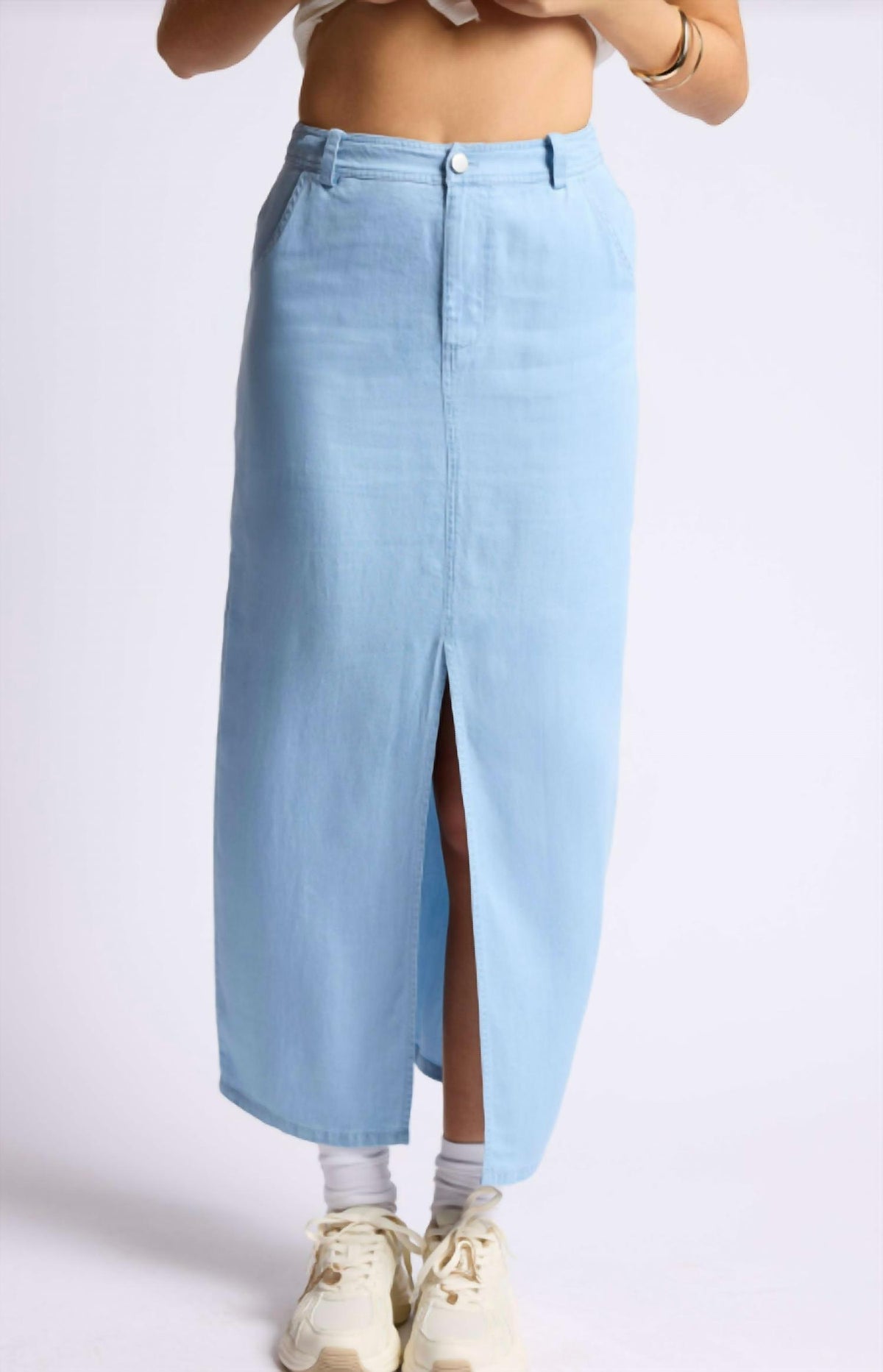 Sage The Label - Ridge Denim Midi Skirt