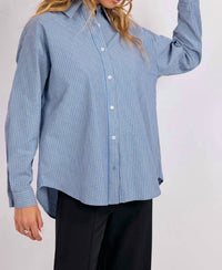 Sage The Label - Back Tie Striped Oversized Shirt