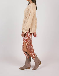 Sage The Label - Cedar Oversized Cable Knit Sweater - acrylic - beige - clothing