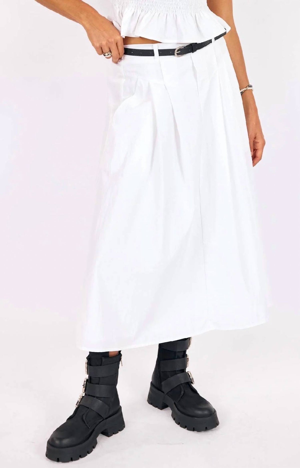 Sage The Label - Central Park Belted Midi Skirt