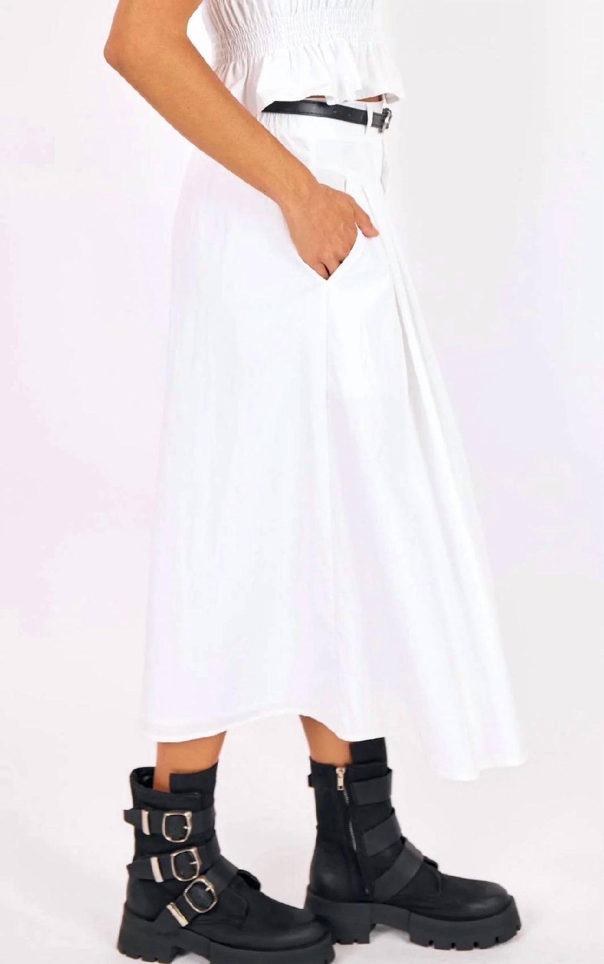 Sage The Label - Central Park Belted Midi Skirt