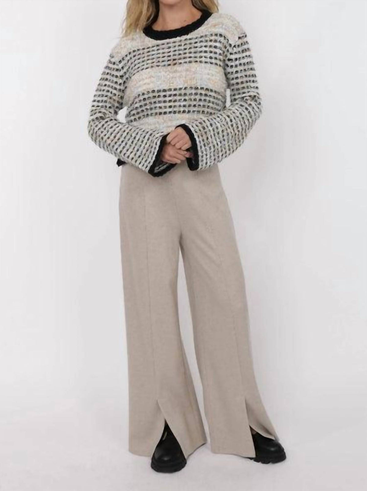 Sage The Label - Ellington Mixed Yarn Bell Sleeve Sweater