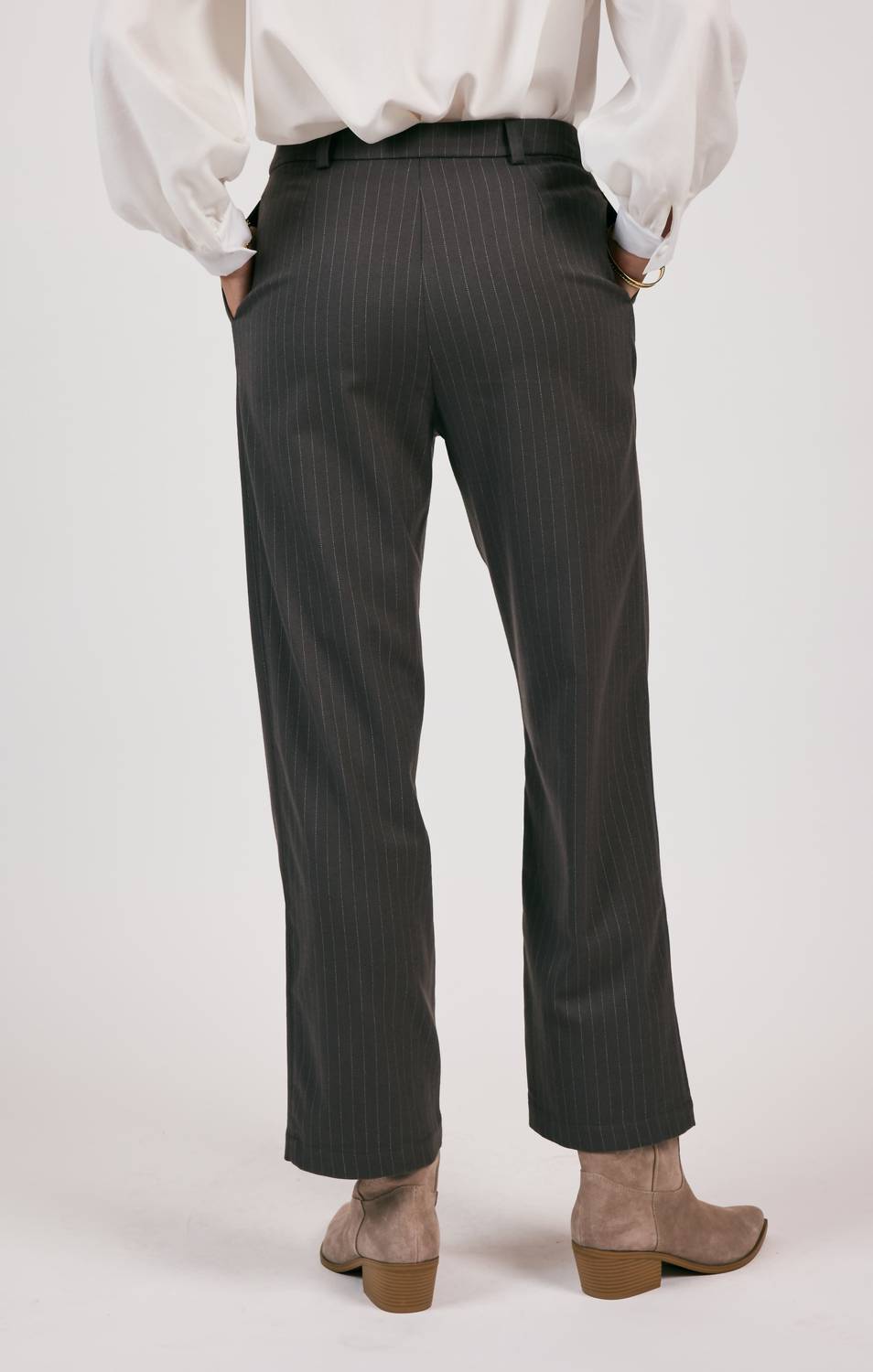 Sage The Label - High Up Pinstripe Trouser - black - clothing - pants
