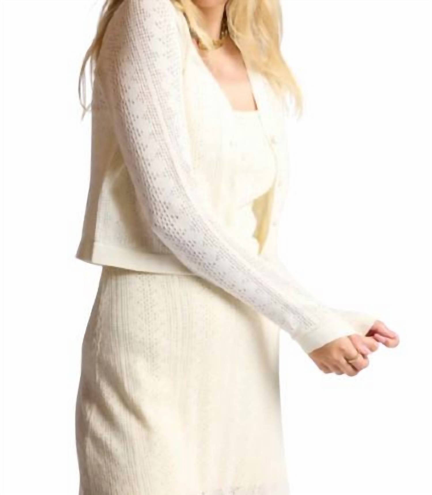Sage The Label - Honey Cropped Cardigan - beige - cardigan - clothing