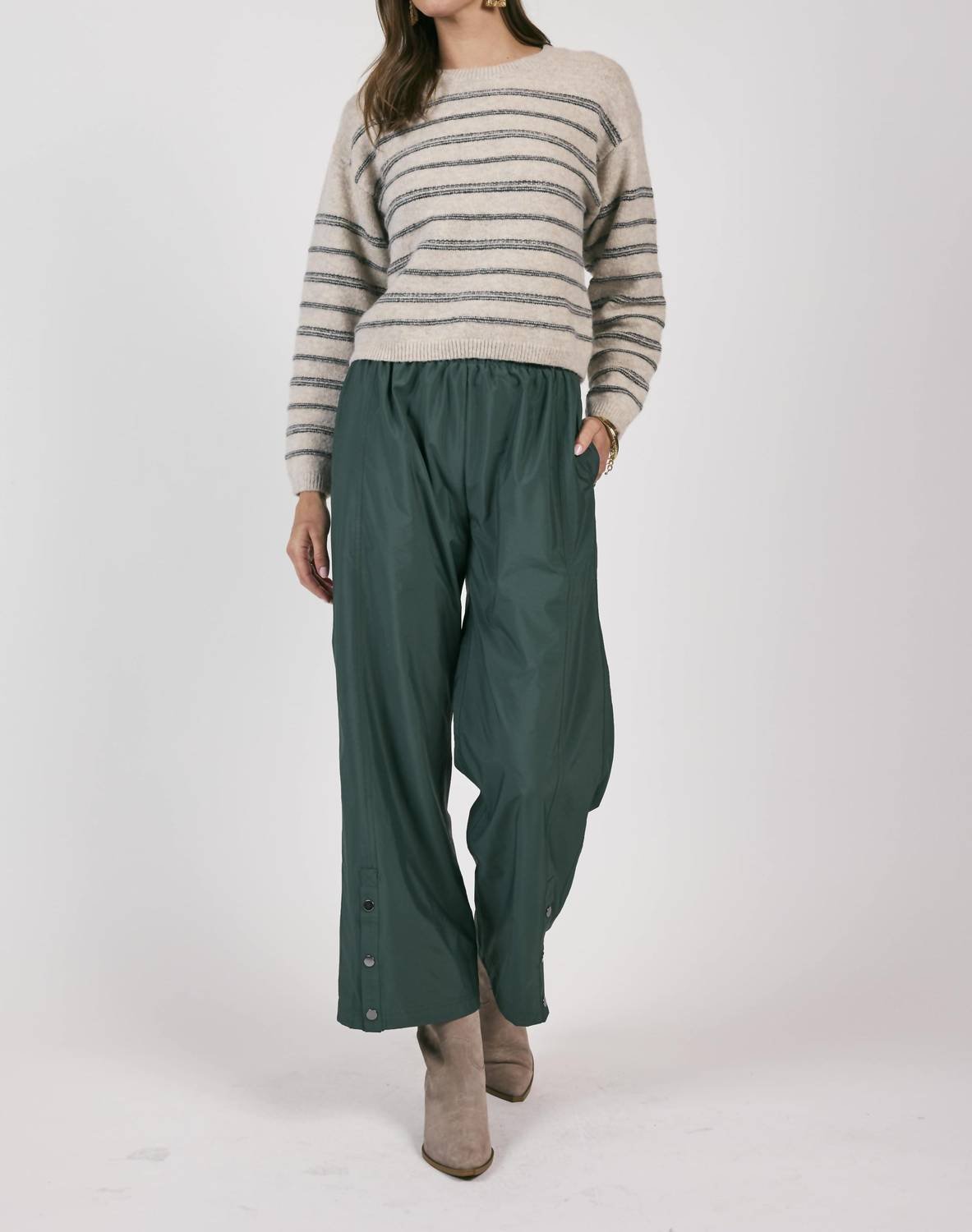 Sage The Label - Recharge Snap Button Slit Detail Pants - clothing - green - pants
