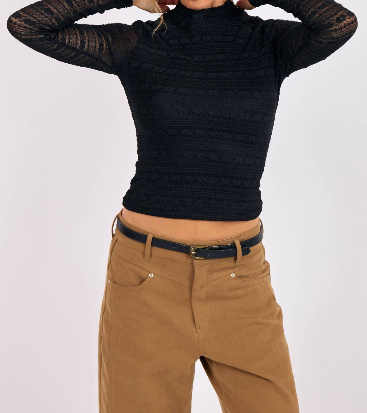 Sage The Label - Sundance Lace Mock Neck Top