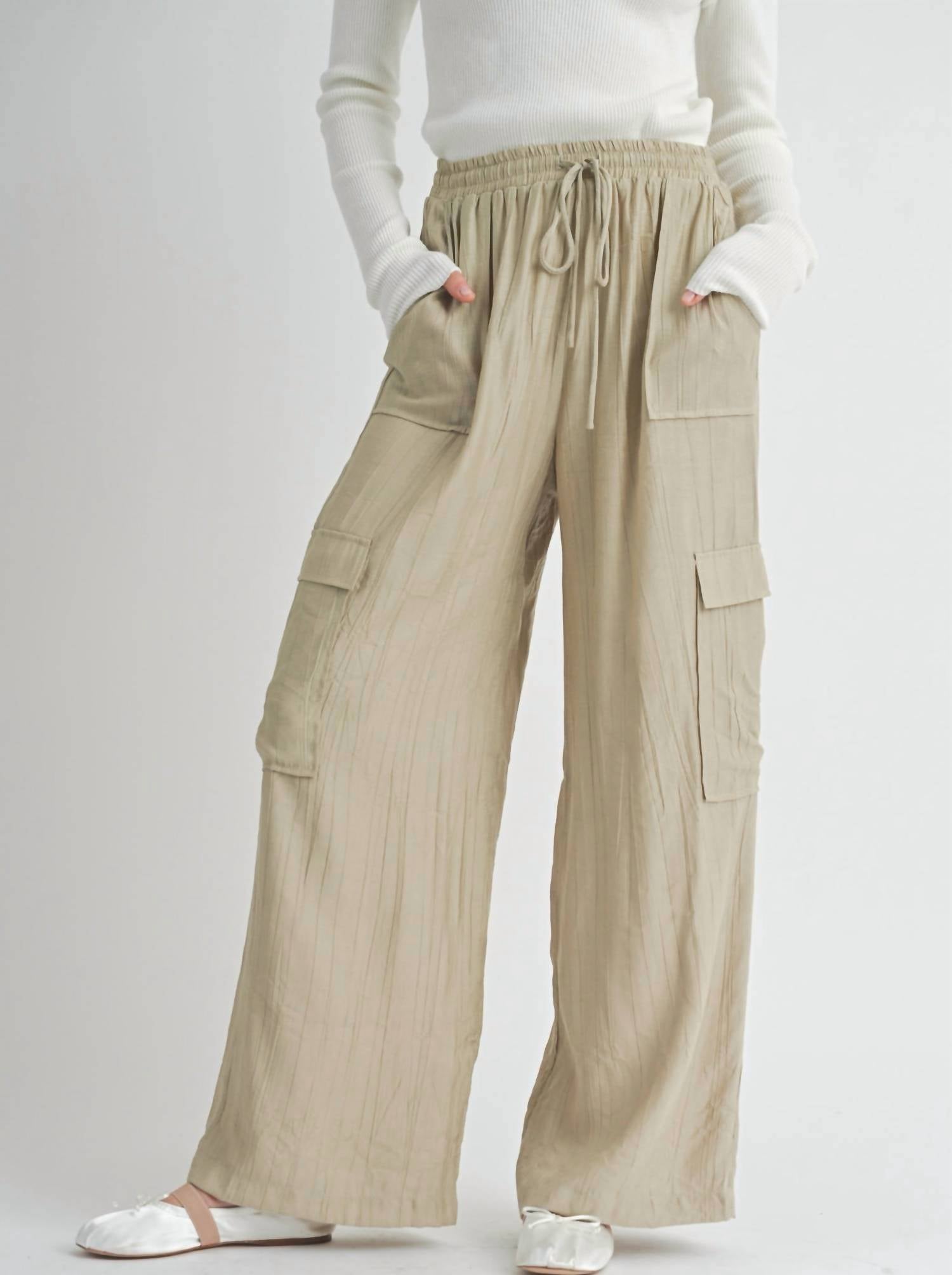 Sage The Label - Women's Clementine Crush Cargo Pants - beige - clothing - pants