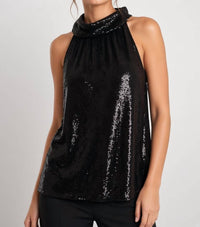 Sail To Sable - Sequins Cowl Neck Top