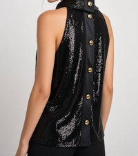 Sail To Sable - Sequins Cowl Neck Top