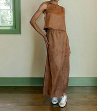 Sail To Sable - Suede Midi Skirt Set