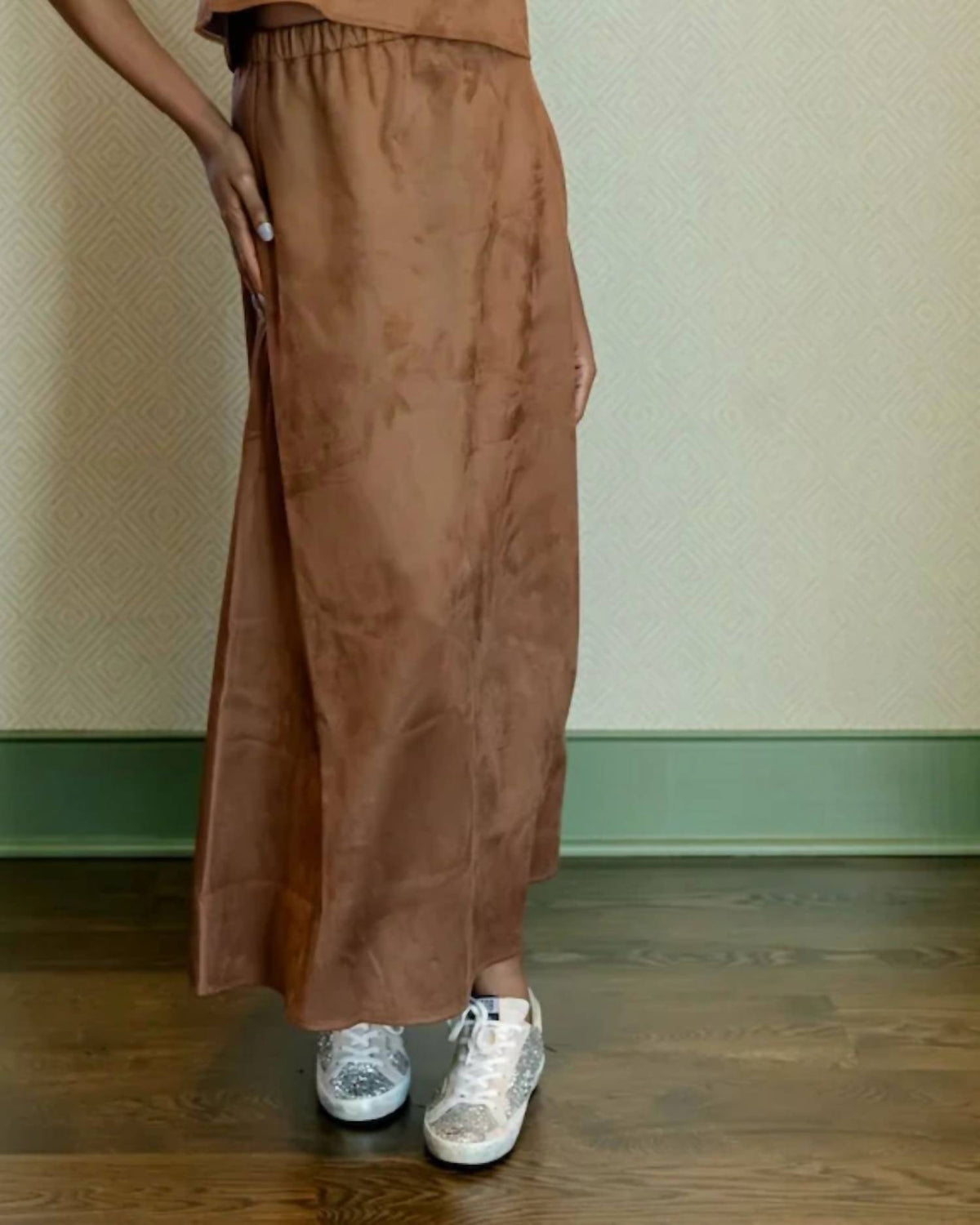 Sail To Sable - Suede Midi Skirt Set